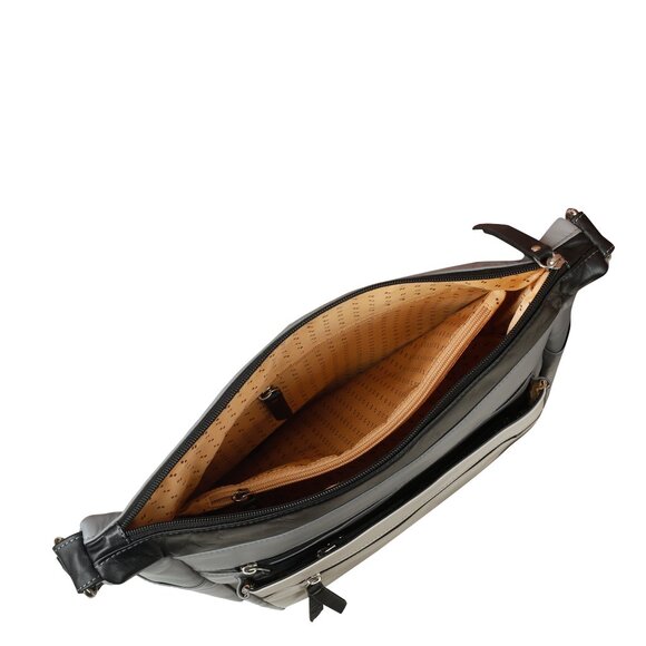 Genuine Leather Women’s Grey Crossbody Sling Bag – Everyday Travel Shoulder Bag - Picture 4 of 9